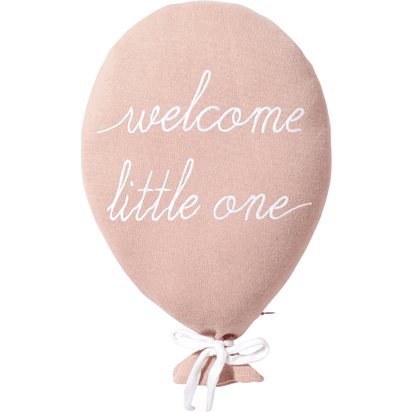 Nordic Coast Company Cuscino decorativo a palloncino " welcome little one" rosa