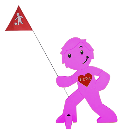 BEACHTREKKER Figura de advertencia seguridad vial infantil magenta