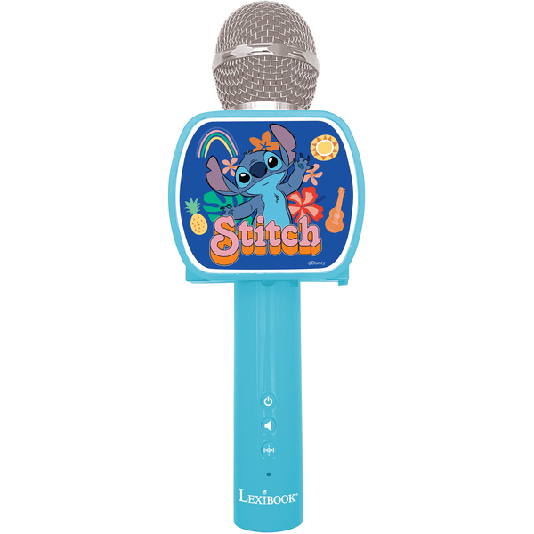 LEXIBOOK Smartphone Micrófono karaoke Bluetooth® Disney Stitch con altavoz incorporado y soporte