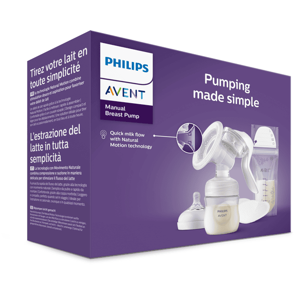 Philips Avent Tire-lait manuel sans BPA, portable et léger, coussin en  silicone souple adaptatif de taille unique (Modèle SCF430/01) : :  Bébé et Puériculture