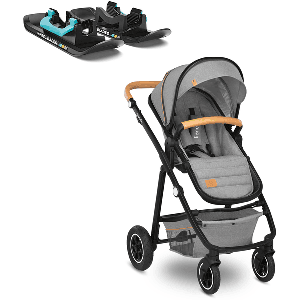 lionelo Kinderwagen Amber 3 in 1 grey stone inclusief Wheelblades