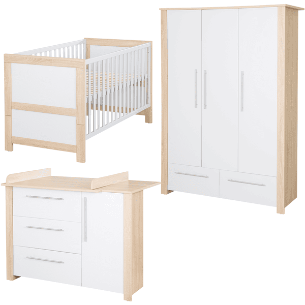 roba Chambre Bébé Complète Pia - Lit Évolutif 70 x 140 + Commode à