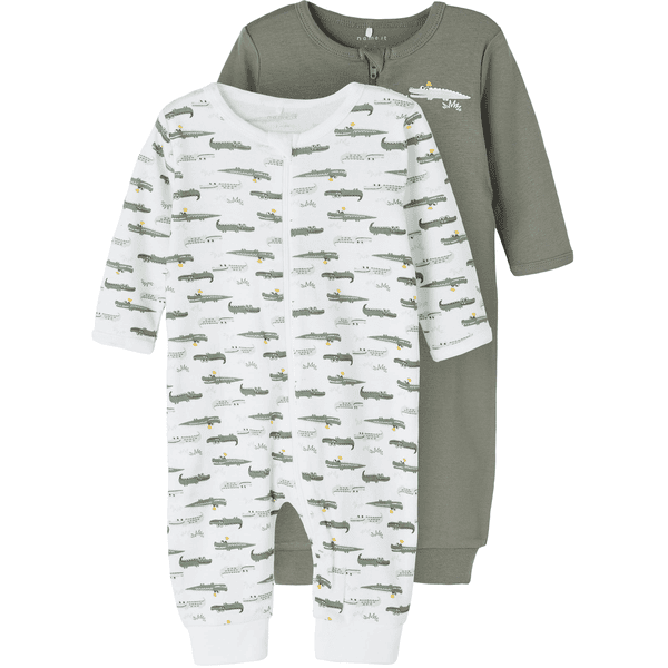 name it Combinaison pyjama bébé Agave Green Crocodile lot de 2