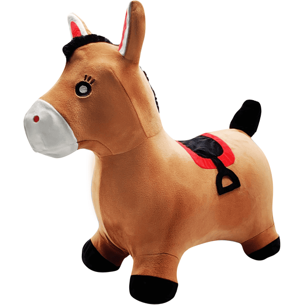 LEXIBOOK Cheval gonflable avec housse en peluche