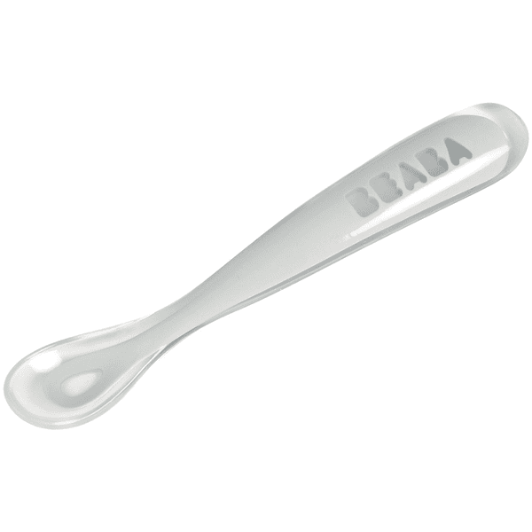 BEABA Cuillère enfant ergonomique silicone 1er âge gris