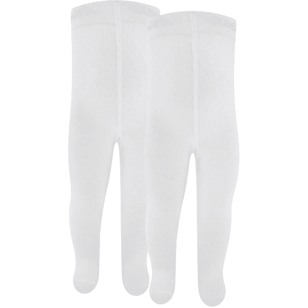 Ewers Lot de 2 collants unis blancs