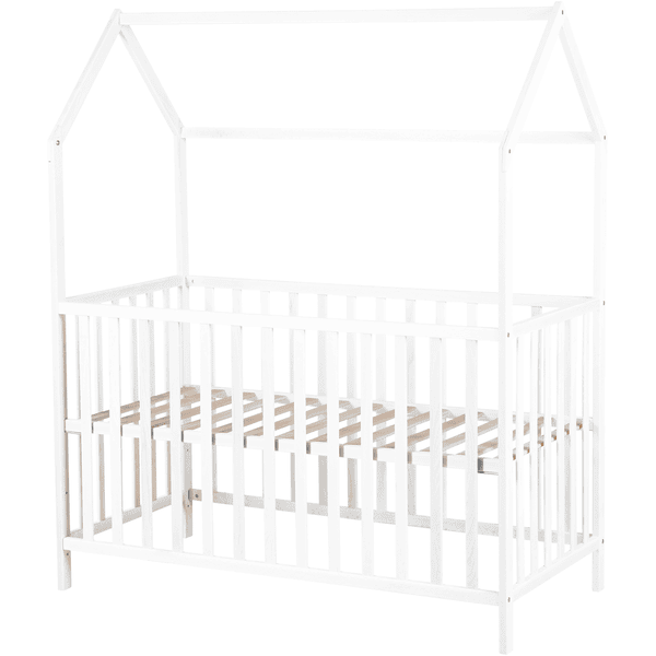 Weißes Hausbett für Babys 60x120
