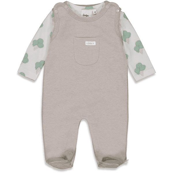 Feetje Grenouillère enfant body manches longues Ice Ice Baby Taupe Melange 2 pièces