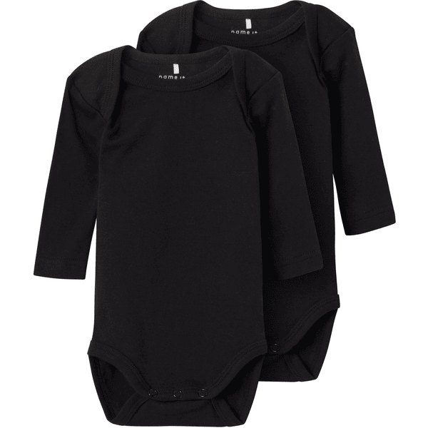 name it Body bébé manches longues Black lot de 2