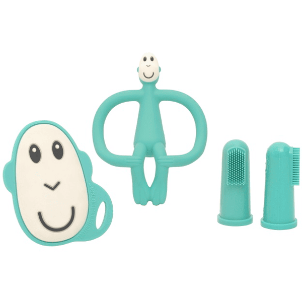 MATCHSTICK MONKEY™ Kit naissance anneau de dentition brosse à dents singe, vert