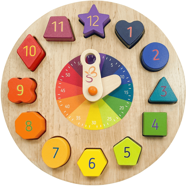 Schmetterline Kronolino - Houten klok met regenboogkleuren 