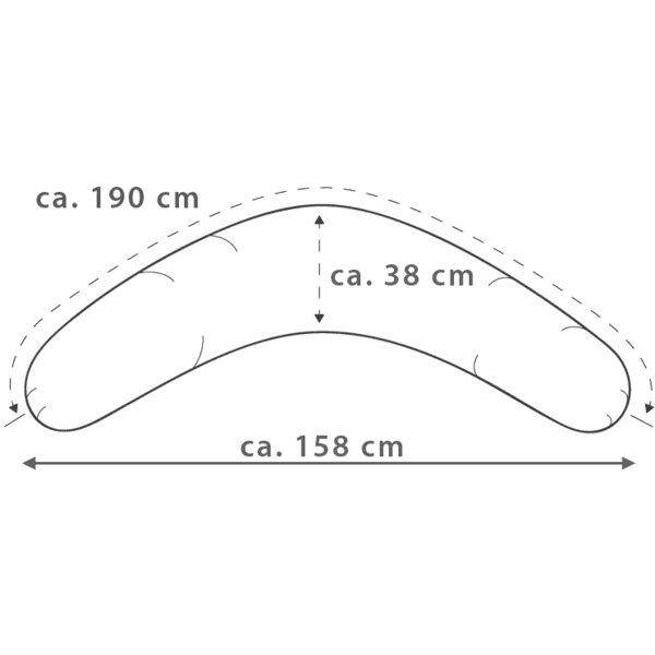 Fodera in cotone con cerniera per cuscino da allattamento 190 cm 005