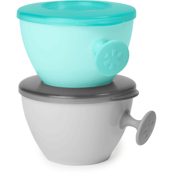 SkipHop Contenitore pappa easy grab grigio/turchese 2 pz.