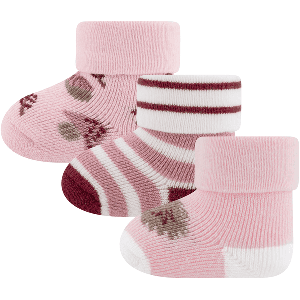 Ewers Babysocken 3er-Pack Igel/Ringel/Pilz 