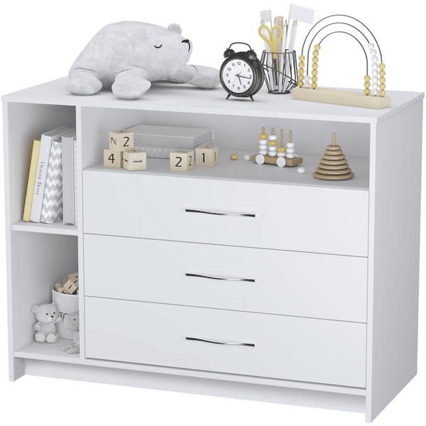Polini Kids Plan à langer pour commode IKEA Malm Hemnes, Nordli bois blanc