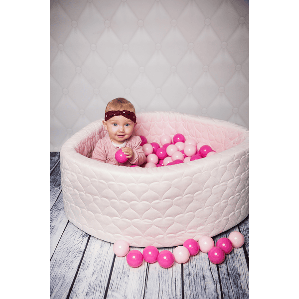 knorr® toys Piscine à balles enfant soft Cosy heart rose 300 balles soft  pink