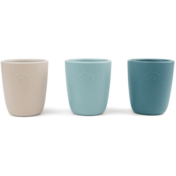 Done by Deer ™ Drinkbeker mini kleurenmix blauw, silicone 3-pack