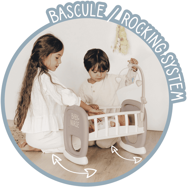 Smoby Berceau à barreaux de poupée mobile Baby Nurse