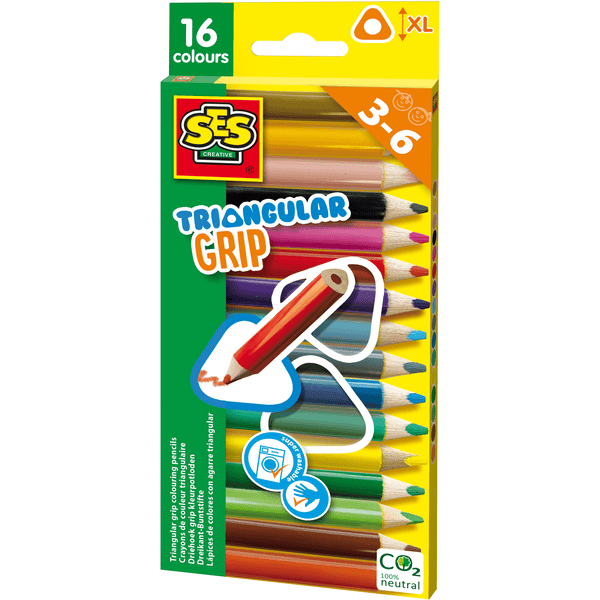 16 crayons cire triangulaires