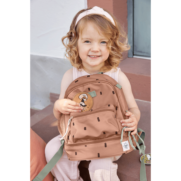 LASSIG Backpack Mini Happy Prints karamel pinkorblue