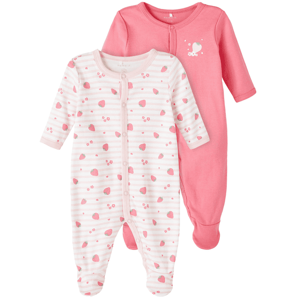 name it Sleep Overalls 2 Pack Camellia Rose