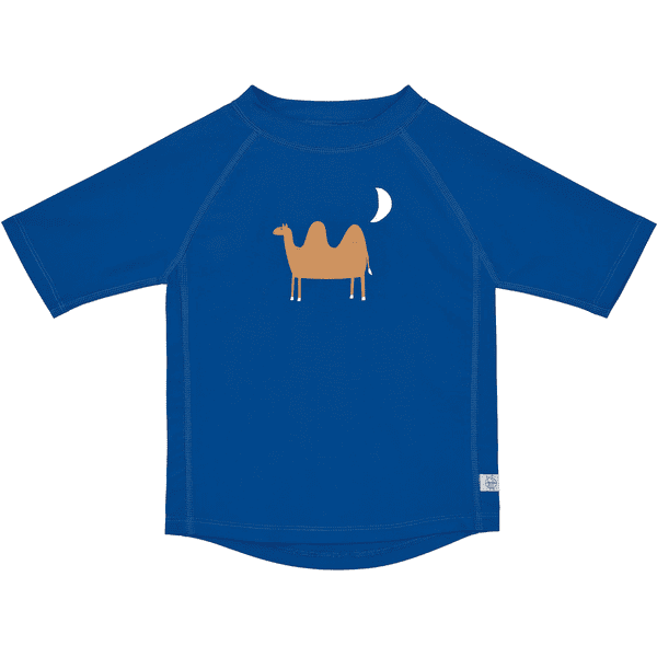 LÄSSIG UV-badskjorta med kort ärm kamelblå