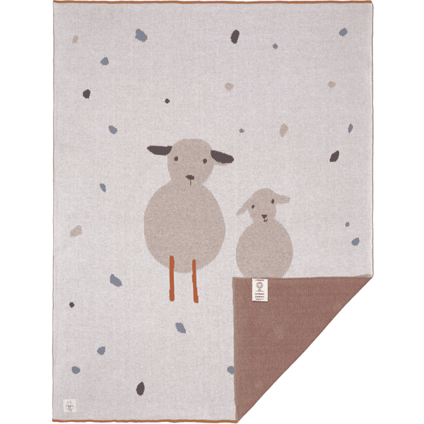 LÄSSIG Coperta per neonati lavorata a maglia Tiny Farmer Sheep 80 x 100 cm