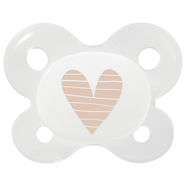 dentistar Smoczek Newborn Heart, beżowy, od urodzenia