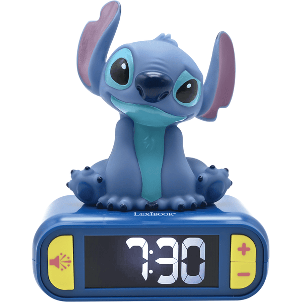 LEXIBOOK Despertador Stitch con figura nocturna en 3D y tonos especiales