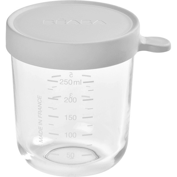 BEABA Pot de conservation verre gris clair 250 ml 
