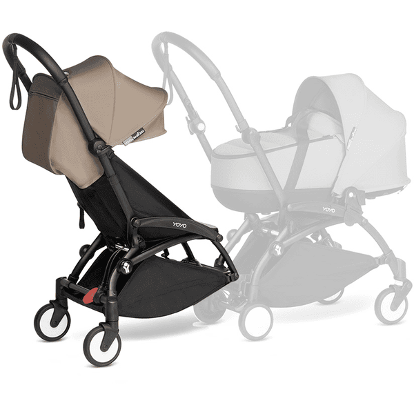 BABYZEN Kinderwagen YOYO 6 connect Black mit Textilset Taupe babymarkt