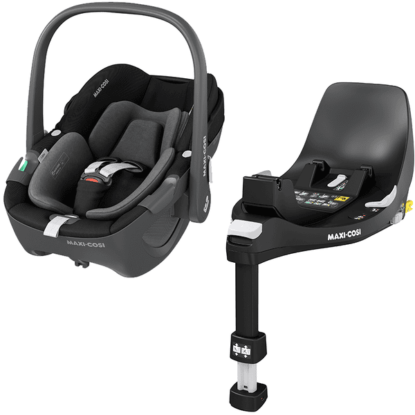 MAXI COSI Set Babyschale Pebble 360 Essential Black plus Basisstation FamilyFix 360