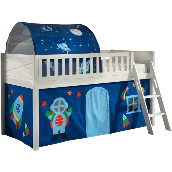 VIPACK Spielbett SCOTT 90 x 200 cm Astro 2-teilig weiß