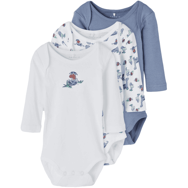 name it Pitkähihainen bodysuit 3 Pack Wild Wind Dino