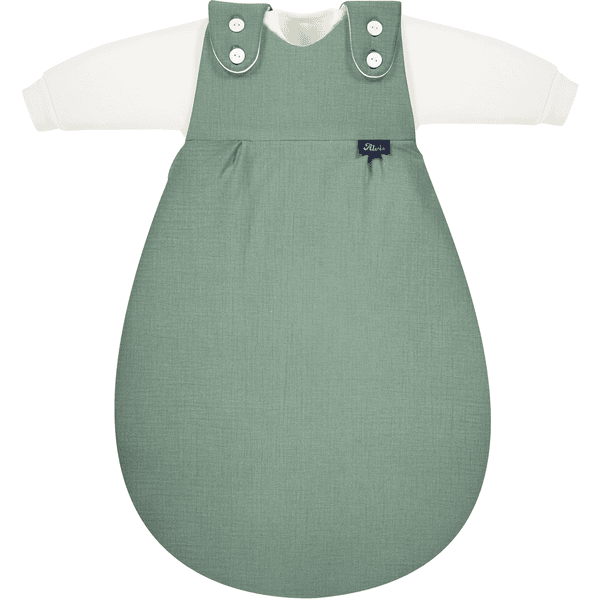 Alvi® Sacco nanna 4-Season Baby-Mäxchen Mull 2 pezzi verde granito