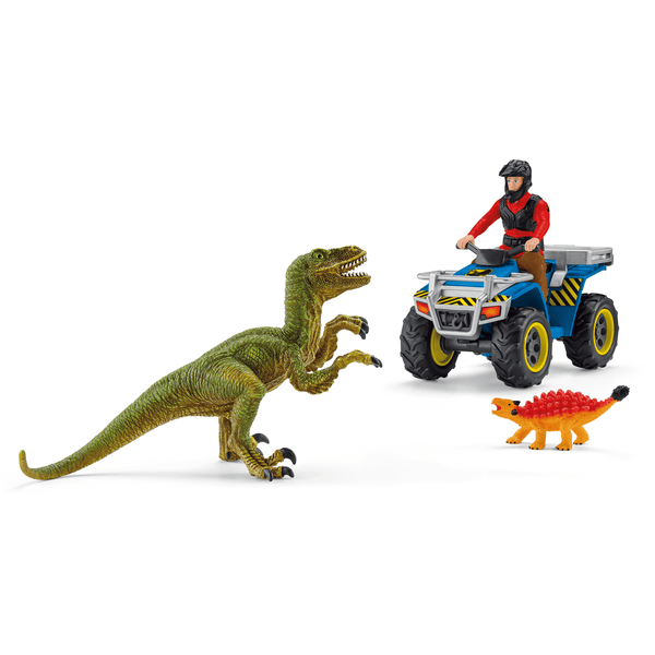 schleich® Spielset Flucht auf Quad vor Velociraptor 41466