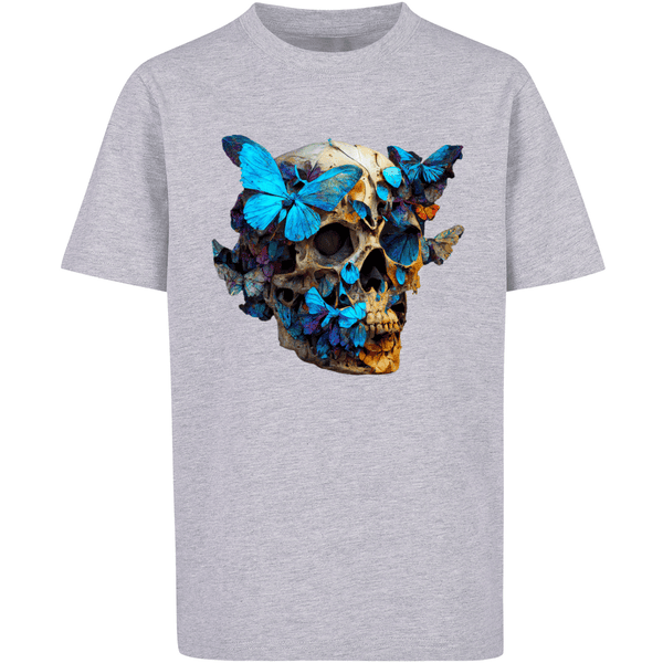 T-Shirt Skull grey UNISEX TEE heather Schmetterling F4NT4STIC