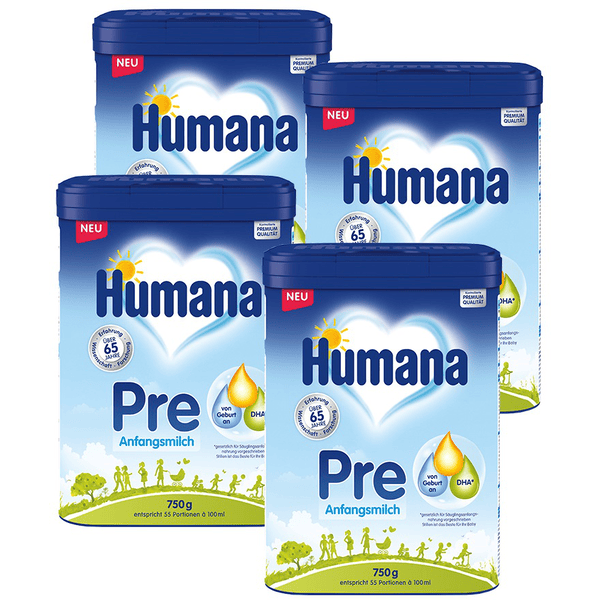 Humana Anfangsmilch Pre 4x 750g ab der Geburt