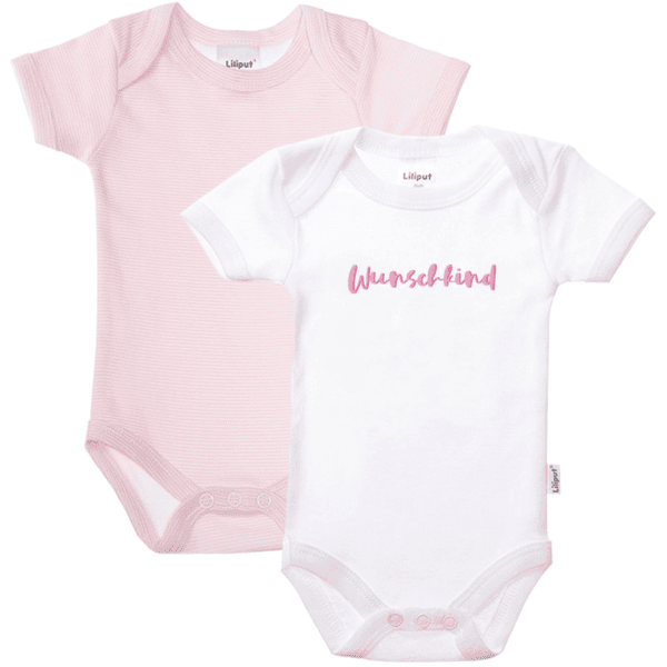 Wunschkind Baby-Body 2-tlg.) rosa (Set, geringelt, weiß Liliput