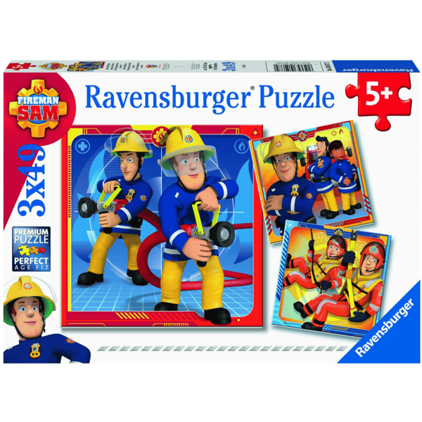 Ravensburger Puzzel 3 x 49 stukken Brandweerman Sam: onze held Sam