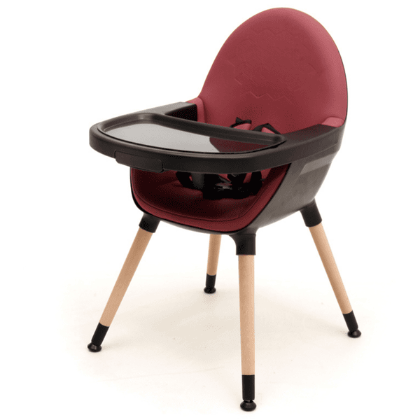 AT4 Chaise haute enfant évolutive CONFORT bois noir/bordeaux