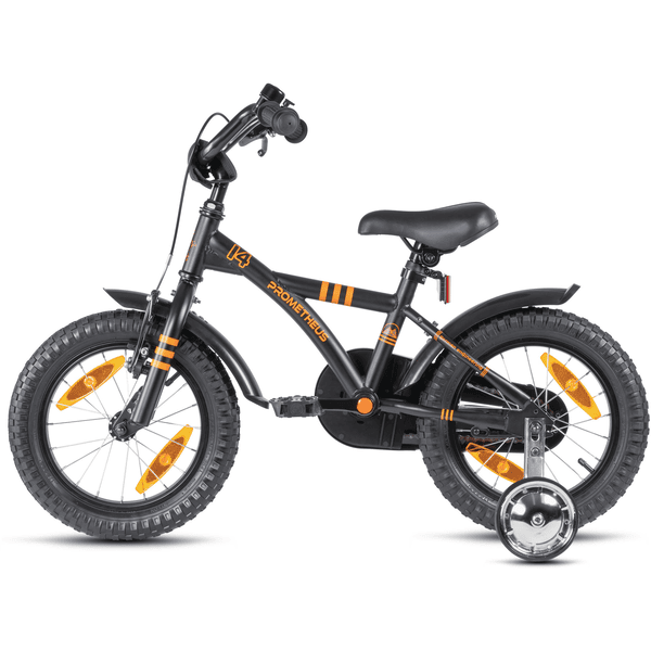 PROMETHEUS BICYCLES ® Timbre para niños - Timbre de bicicleta para niños  Ding Dong - 60 mm - Montaje a la izquierda, Orange 