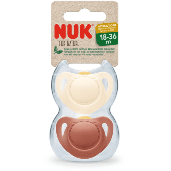 NUK Chupete Para Nature Látex 18-36 meses rojo / crema 2-pack