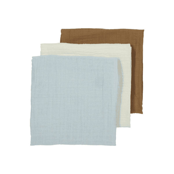 MEYCO Gaasluiers 3-pack Uni Off white / Light Blue/Toffee