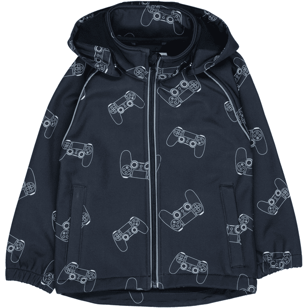 STACCATO Softshelljacke dark navy gemustert