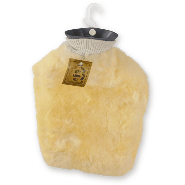 Heitmann Bolsa de agua caliente de piel de cordero dorada-beige