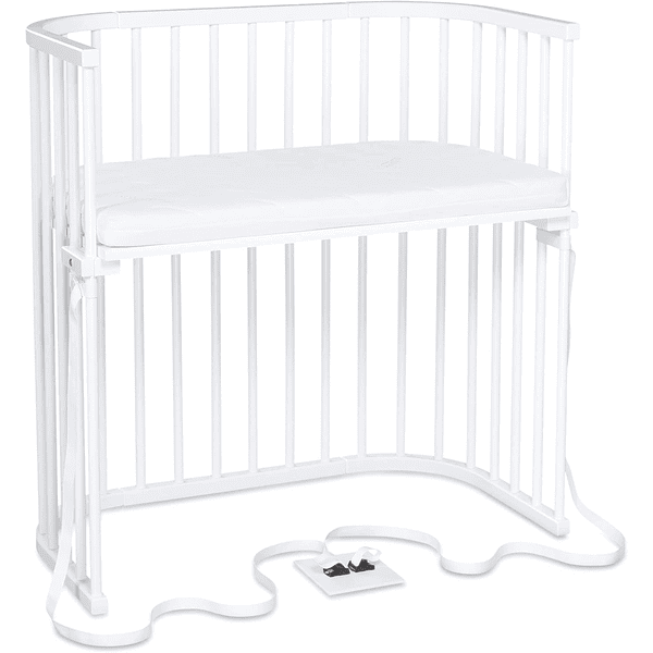 babybay Boxspring cama supletoria blanco con colchón Class ic Cotton Soft