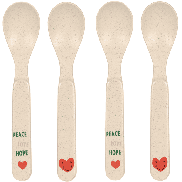 LÄSSIG Set di cucchiai per bambini da 4 pezzi, Happy Rascals Heart 