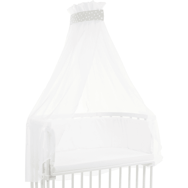 babybay® Ciel pour lit cododo piqué bande tous modèles gris nacré pois blanc