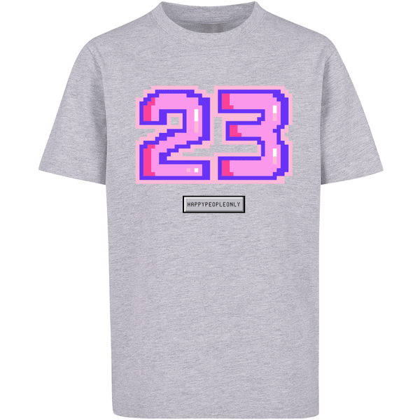 pink Pixel 23 T-Shirt F4NT4STIC heather grey